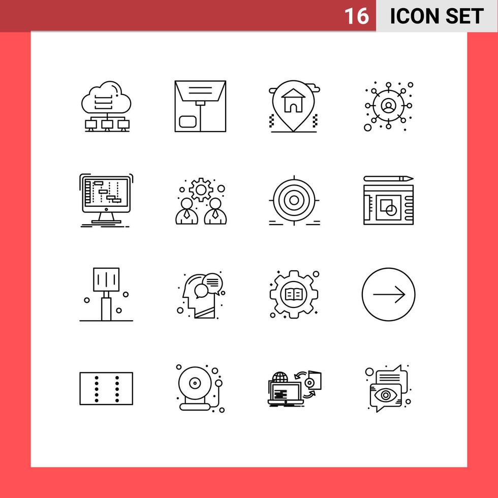16 utente interfaccia schema imballare di moderno segni e simboli di daw ableton Posizione utente cliente modificabile vettore design elementi