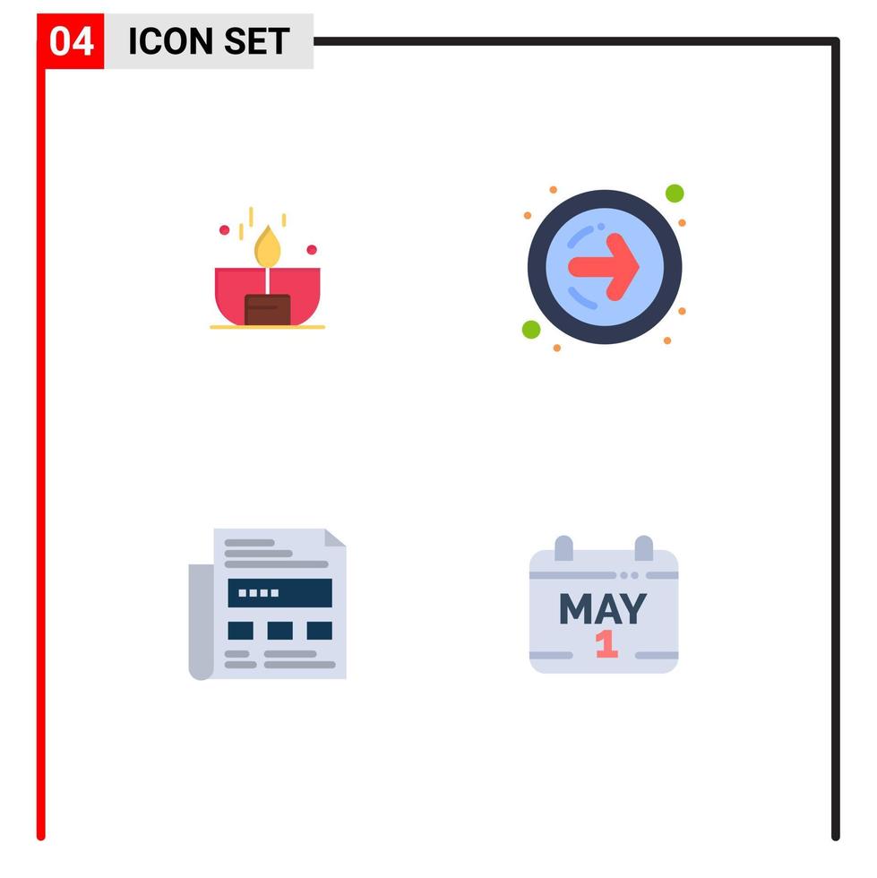 impostato di 4 moderno ui icone simboli segni per candela anno Domini accendino Il prossimo titolo modificabile vettore design elementi