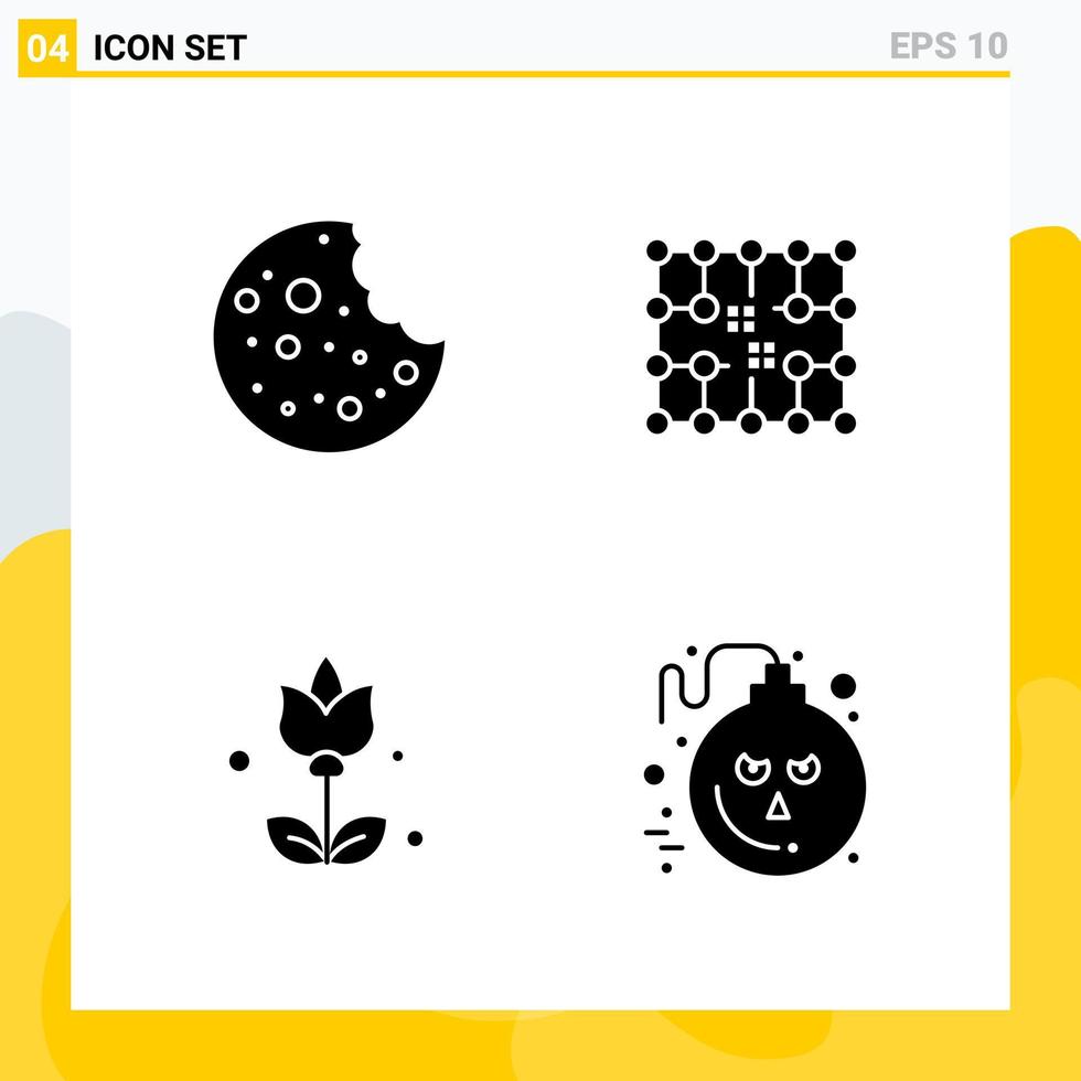 collezione di 4 universale solido icone icona impostato per ragnatela e mobile creativo nero icona vettore sfondo