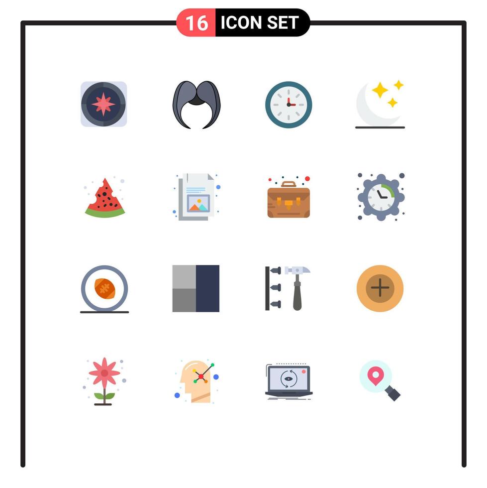 16 creativo icone moderno segni e simboli di Pizza Luna maschio mezzaluna tachimetro modificabile imballare di creativo vettore design elementi