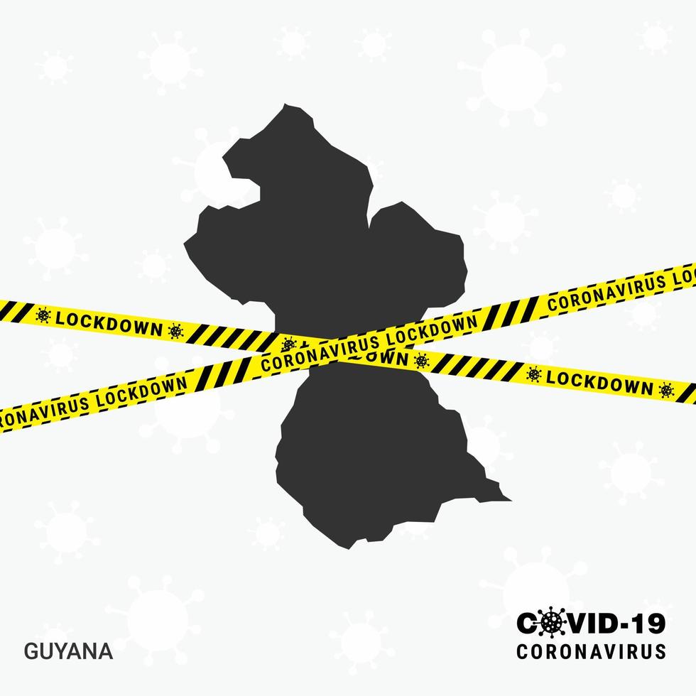 guyanacountry carta geografica lockdown modello per coronavirus pandemia per fermare virus trasmissione covid 19 consapevolezza modello vettore