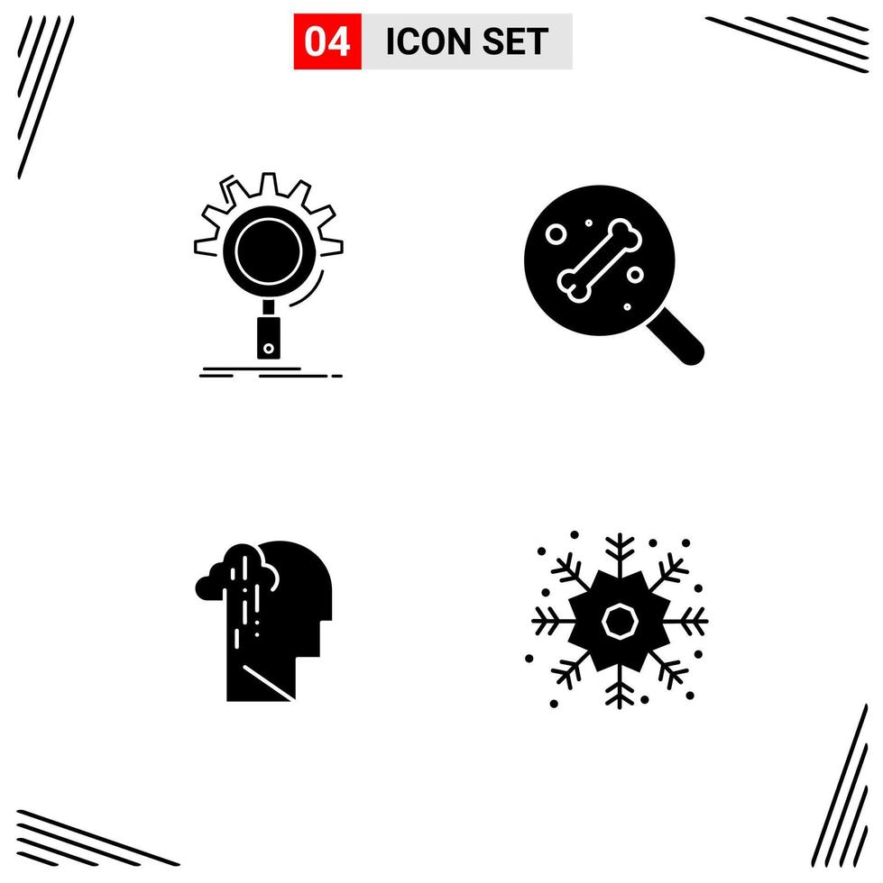 4 icone solido stile griglia basato creativo glifo simboli per sito web design semplice solido icona segni isolato su bianca sfondo 4 icona impostato creativo nero icona vettore sfondo