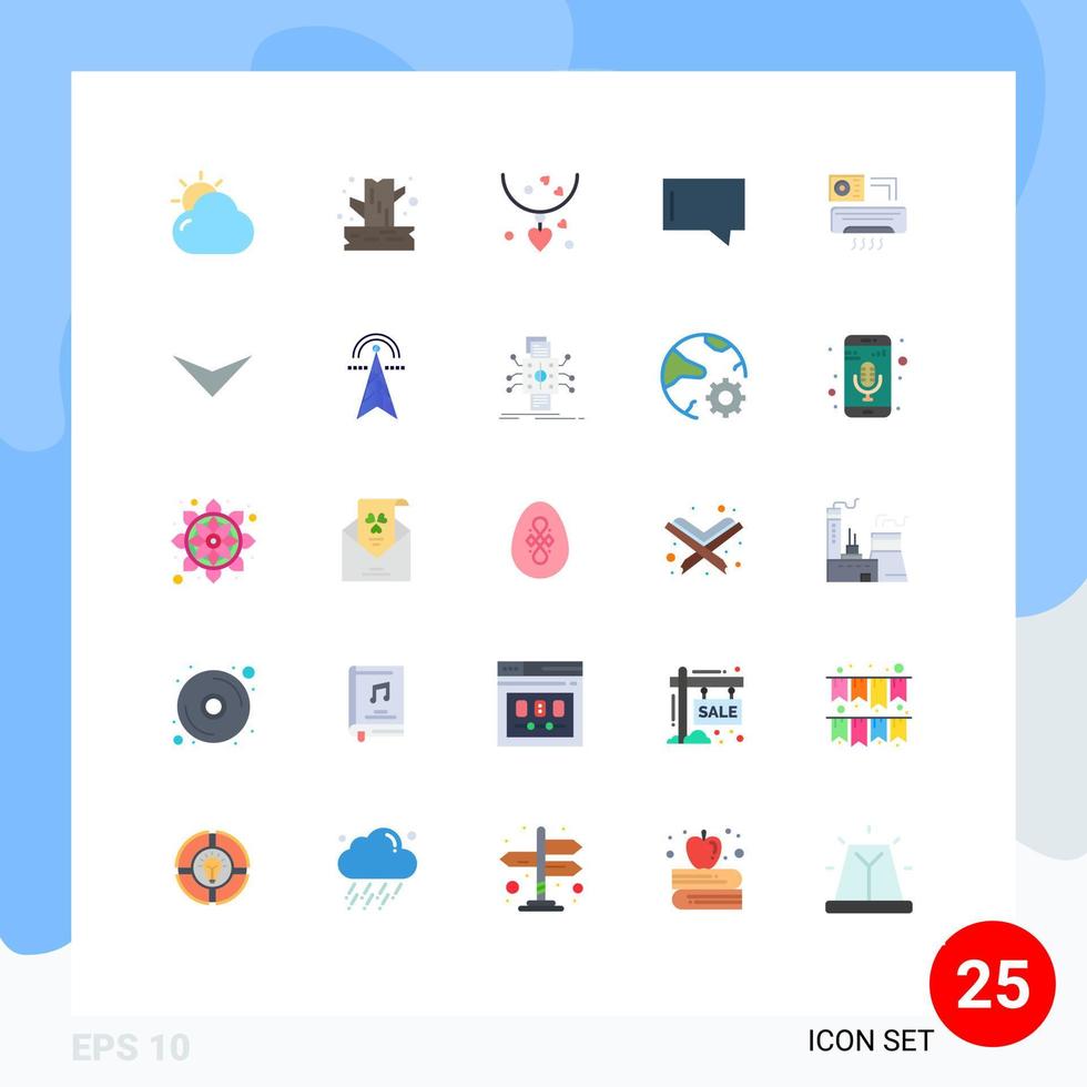25 piatto colore concetto per siti web mobile e applicazioni AC aria collane Messaggio bolla modificabile vettore design elementi