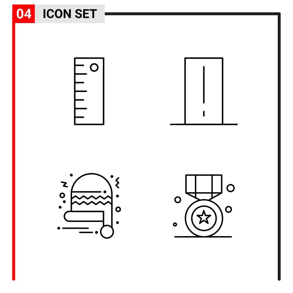 4 generale icone per sito web design Stampa e mobile applicazioni 4 schema simboli segni isolato su bianca sfondo 4 icona imballare creativo nero icona vettore sfondo