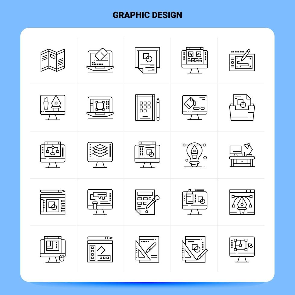 schema 25 grafico design icona impostato vettore linea stile design nero icone impostato lineare pittogramma imballare ragnatela e mobile attività commerciale idee design vettore illustrazione