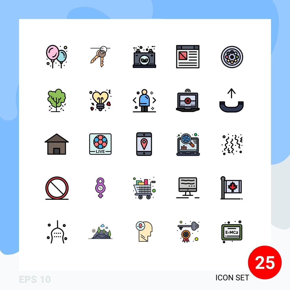 impostato di 25 moderno ui icone simboli segni per idraulico estrattore energia sito web computer modificabile vettore design elementi