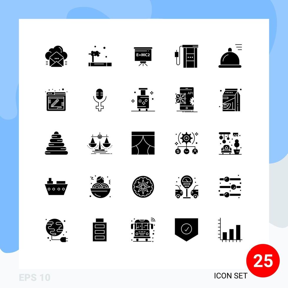 impostato di 25 commerciale solido glifi imballare per viaggio gas stazione rifiuto benzina formazione scolastica modificabile vettore design elementi