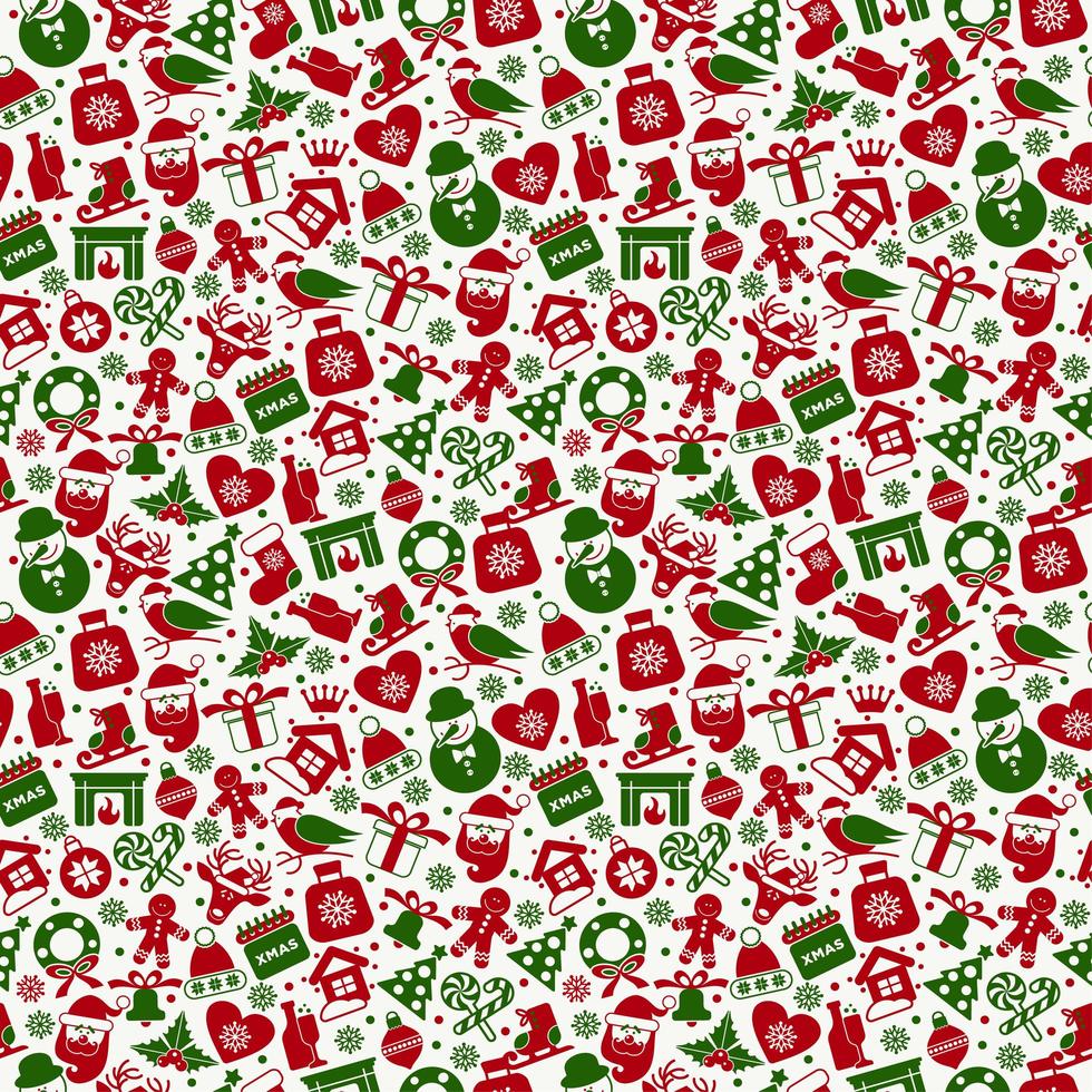 Natale seamless pattern di icone. vettore