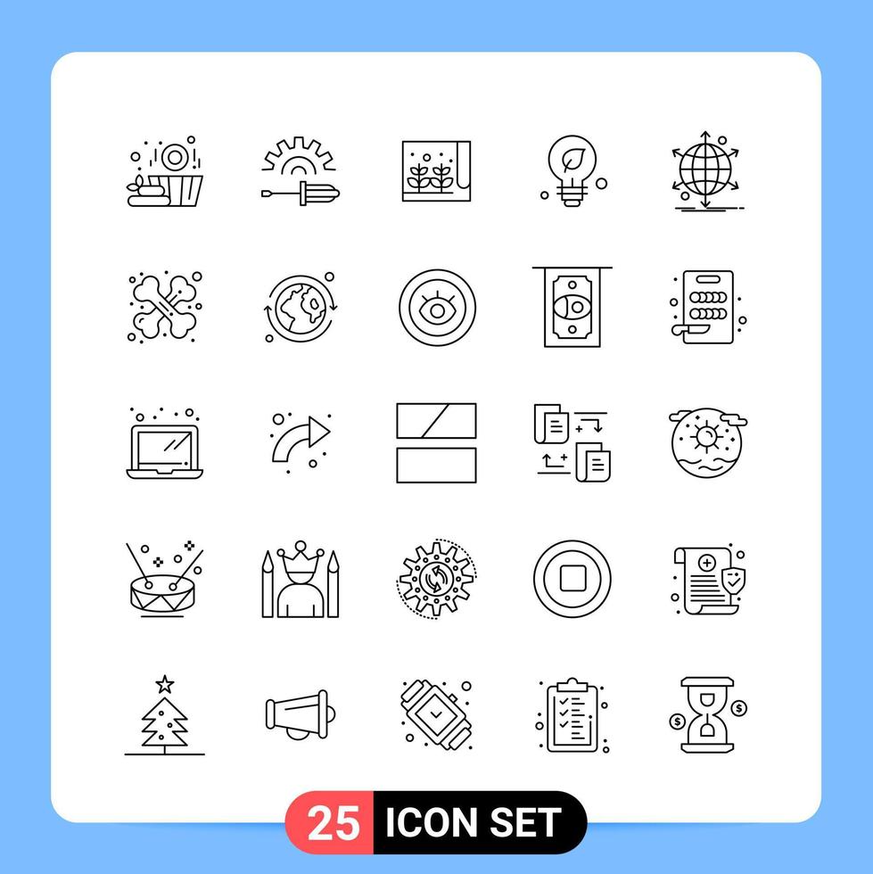 25 linea nero icona imballare schema simboli per mobile applicazioni isolato su bianca sfondo 25 icone impostato creativo nero icona vettore sfondo
