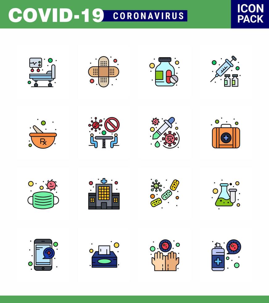 coronavirus precauzione suggerimenti icona per assistenza sanitaria linee guida presentazione 16 piatto colore pieno linea icona imballare come come vietato miscelazione pillole erbaceo medicina virale coronavirus 2019 nov malattia vettore de