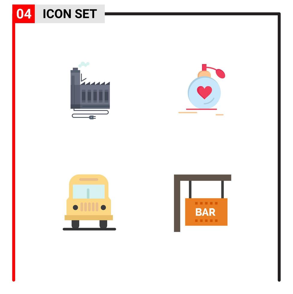 gruppo di 4 moderno piatto icone impostato per consumo San Valentino fabbrica matrimonio trasporto modificabile vettore design elementi