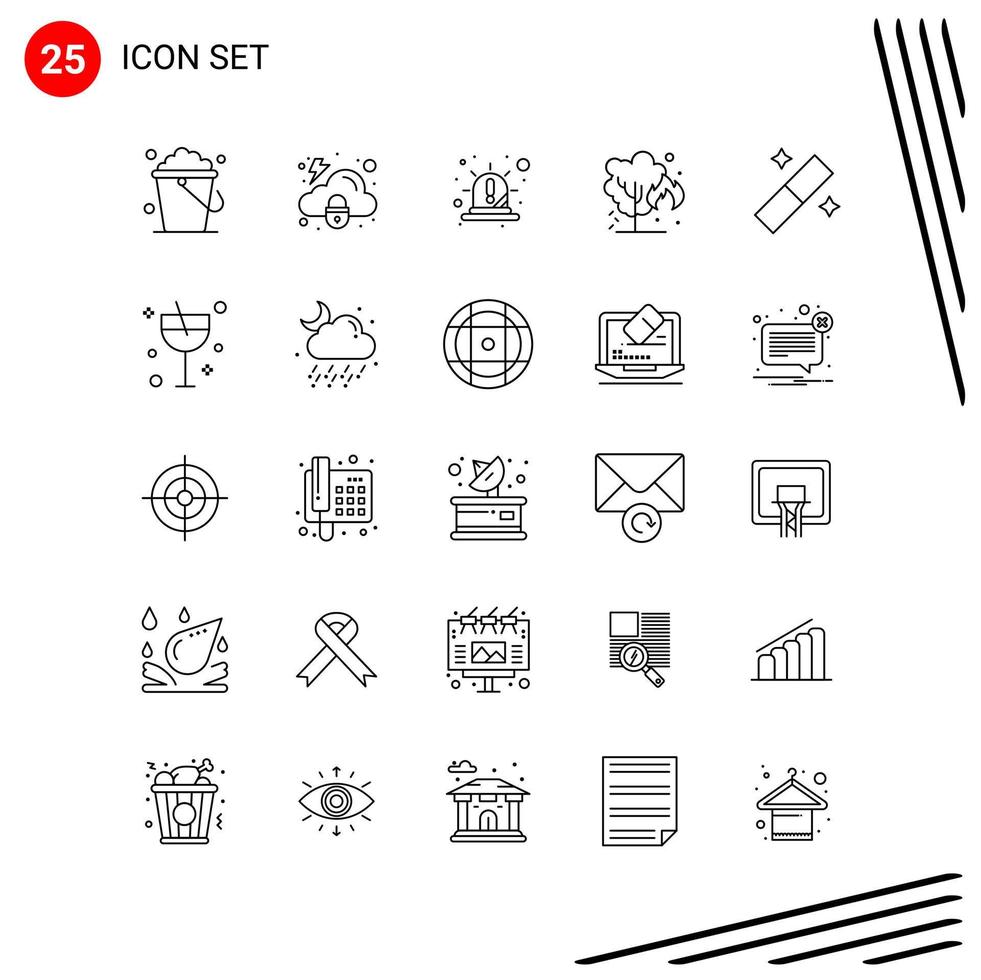 collezione di 25 vettore icone nel linea stile pixel Perfetto schema simboli per ragnatela e mobile linea icona segni su bianca sfondo 25 icone creativo nero icona vettore sfondo