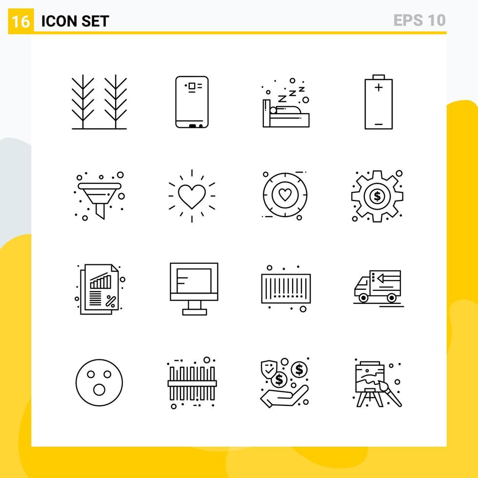 collezione di 16 universale linea icone icona impostato per ragnatela e mobile vettore