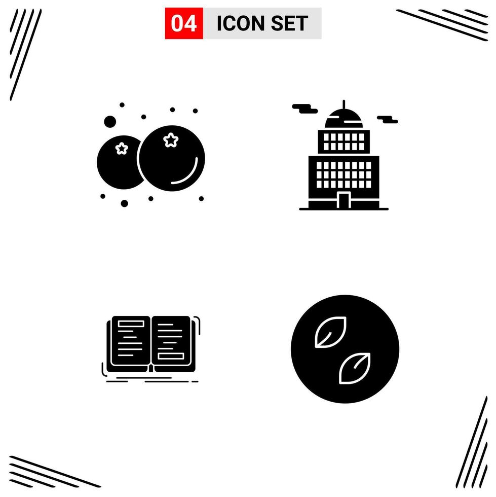 4 icone solido stile griglia basato creativo glifo simboli per sito web design semplice solido icona segni isolato su bianca sfondo 4 icona impostato vettore