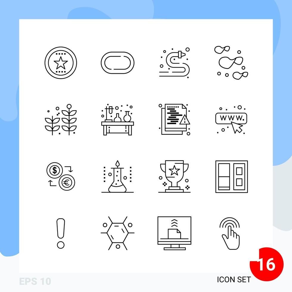 moderno imballare di 16 icone linea schema simboli isolato su bianca backgound per sito web progettazione vettore