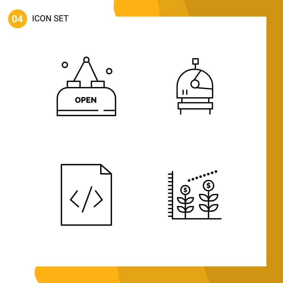 impostato di 4 moderno ui icone simboli segni per bevanda html Aperto spazio investimento modificabile vettore design elementi