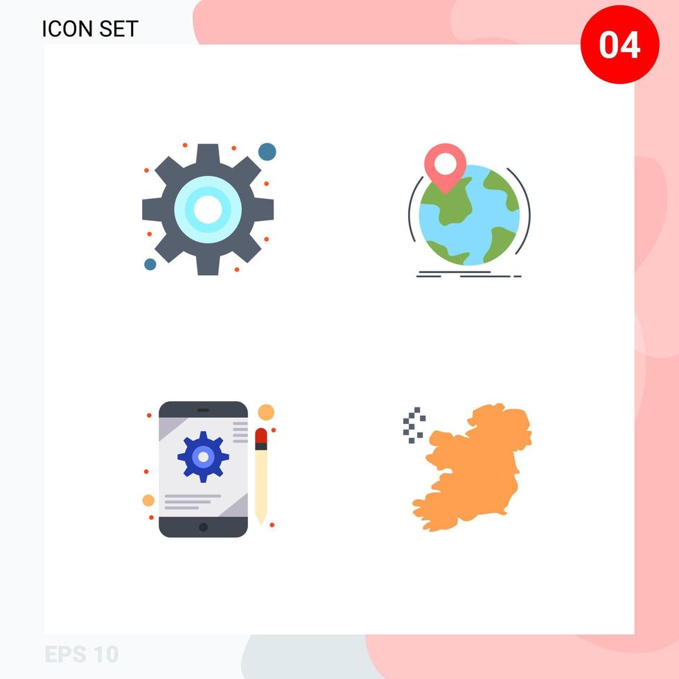azione vettore icona imballare di 4 linea segni e simboli per ingranaggio configurazione Posizione perno tavoletta modificabile vettore design elementi