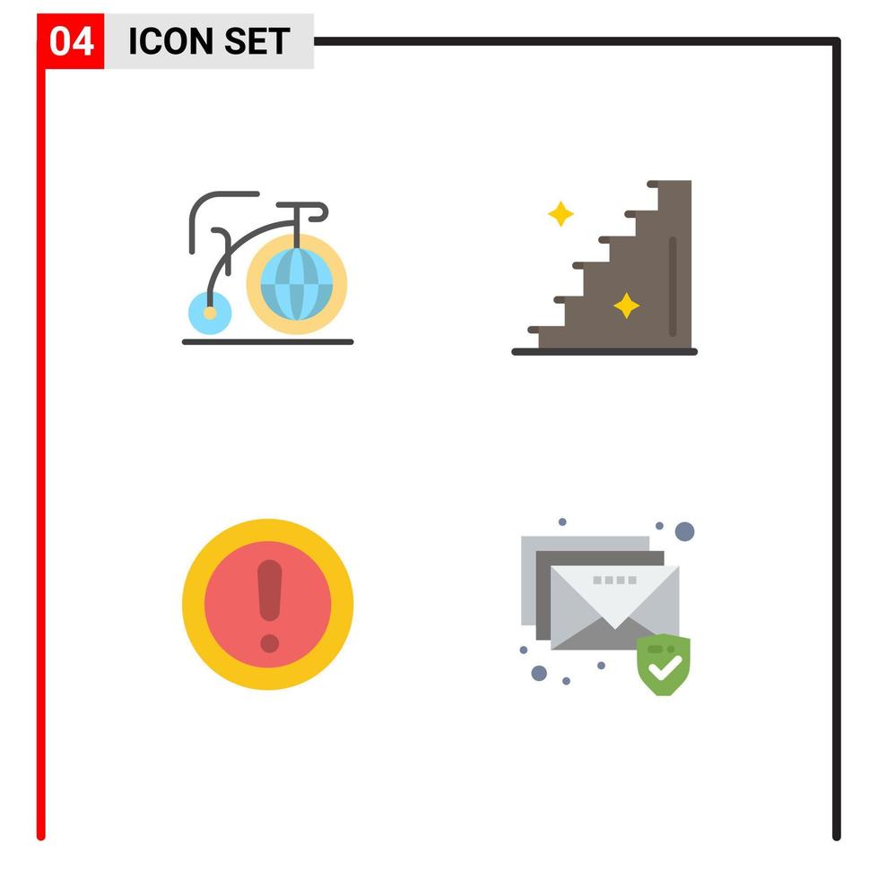 4 universale piatto icone impostato per ragnatela e mobile applicazioni grande Nota ispirazione le scale supporto modificabile vettore design elementi
