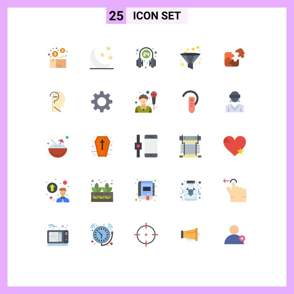 25 creativo icone moderno segni e simboli di puzzle filtro natura analisi servizio modificabile vettore design elementi