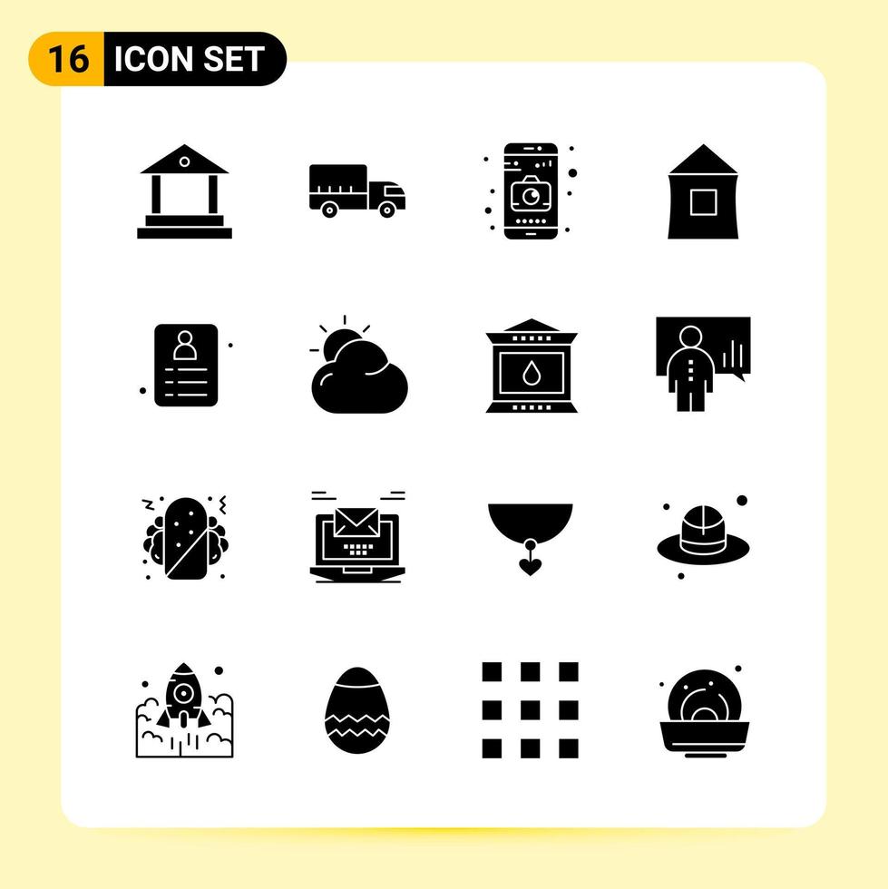 16 creativo icone per moderno sito web design e di risposta mobile applicazioni 16 glifo simboli segni su bianca sfondo 16 icona imballare vettore