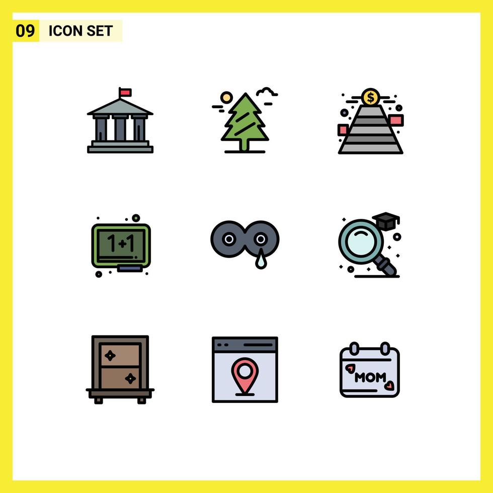 9 creativo icone moderno segni e simboli di Seno scuola finanza gomma per cancellare tavola modificabile vettore design elementi