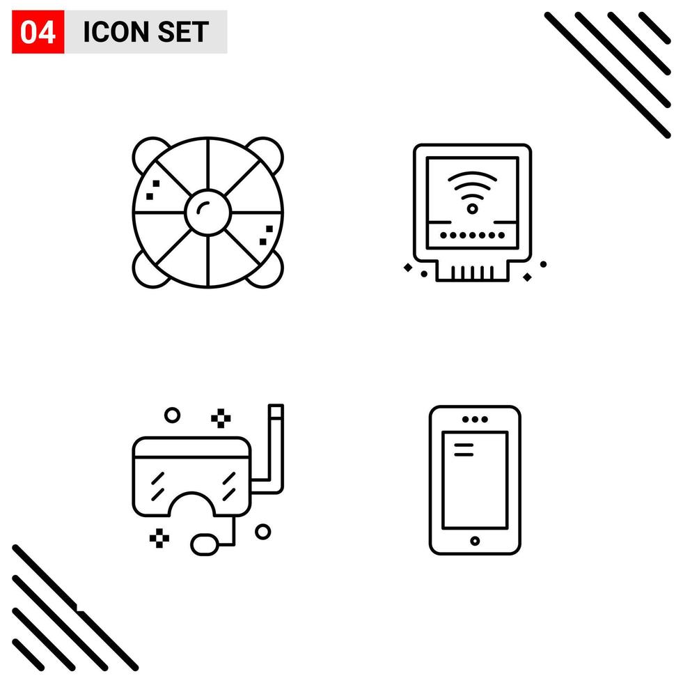 pixel Perfetto impostato di 4 linea icone schema icona impostato per web progettazione e mobile applicazioni interfaccia vettore