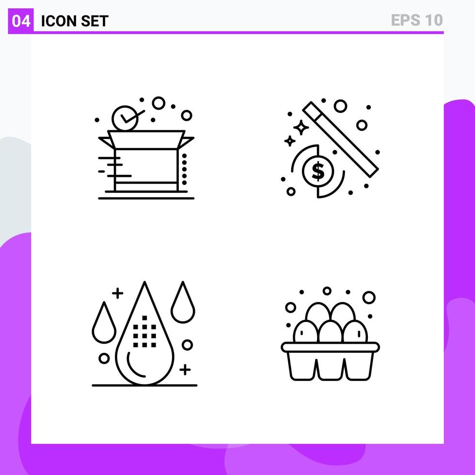 impostato di 4 icone nel linea stile creativo schema simboli per sito web design e mobile applicazioni semplice linea icona cartello isolato su bianca sfondo 4 icone vettore
