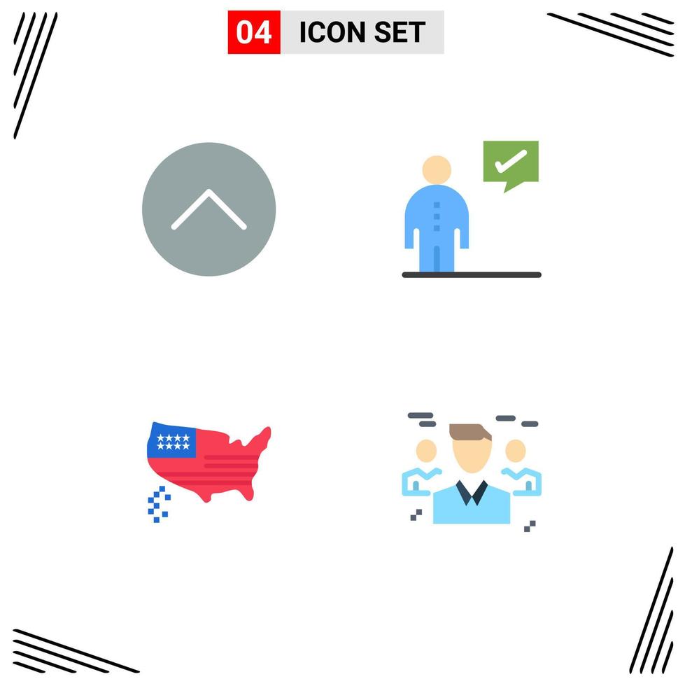 impostato di 4 vettore piatto icone su griglia per su americano multimedia aziendale ringraziamento modificabile vettore design elementi