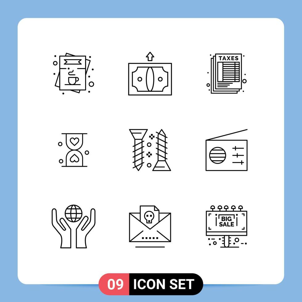 impostato di 9 moderno ui icone simboli segni per in attesa bicchiere i soldi clessidra imposta modificabile vettore design elementi