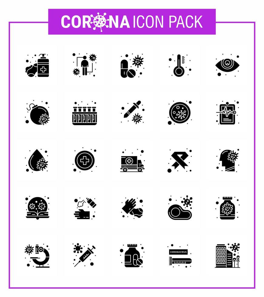 coronavirus precauzione suggerimenti icona per assistenza sanitaria linee guida presentazione 25 solido glifo icona imballare come come temperatura assistenza sanitaria virale medicina medico virale coronavirus 2019 nov malattia vettore des