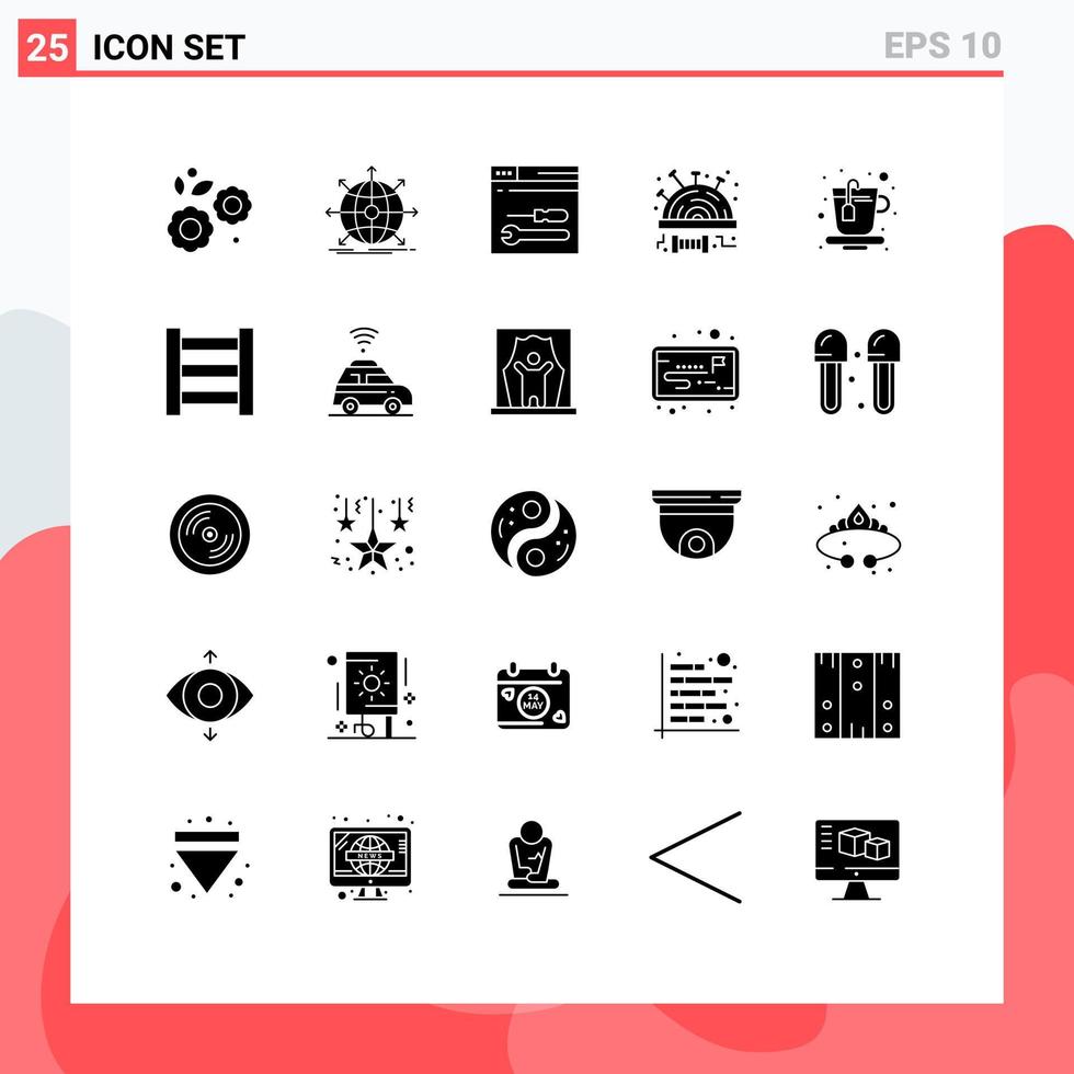 25 solido glifo concetto per siti web mobile e applicazioni tazza cucire ragnatela portaspilli ragnatela modificabile vettore design elementi