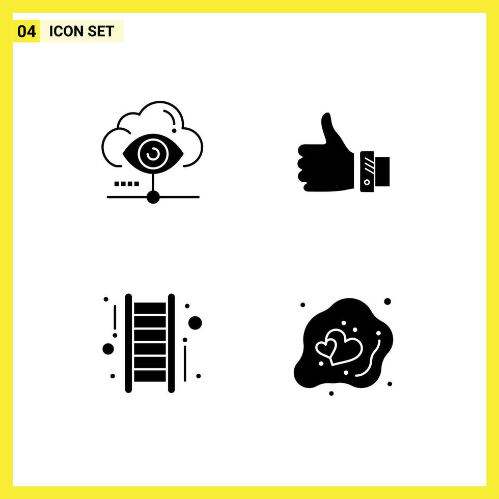 impostato di 4 moderno ui icone simboli segni per occhio soluzione nube attività commerciale scala modificabile vettore design elementi