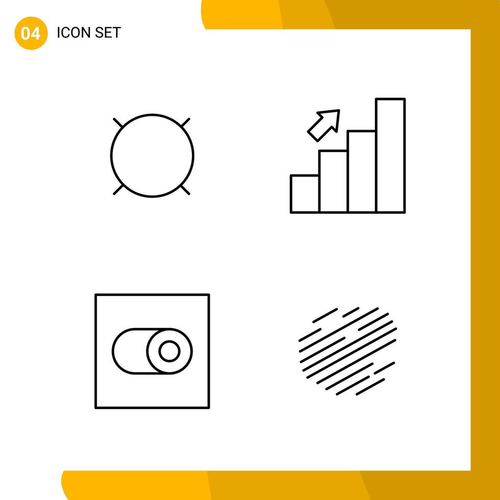 4 icona impostato linea stile icona imballare schema simboli isolato su bianca backgound per di risposta sito web progettazione vettore