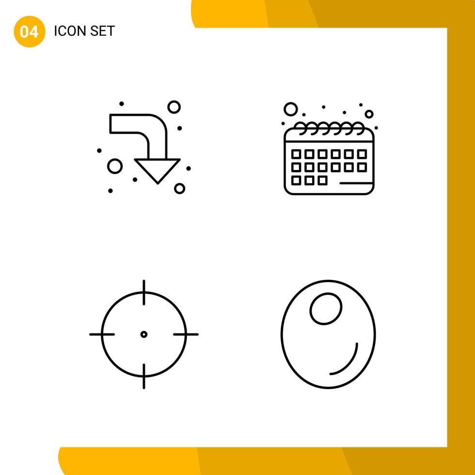 4 icona impostato linea stile icona imballare schema simboli isolato su bianca backgound per di risposta sito web progettazione vettore