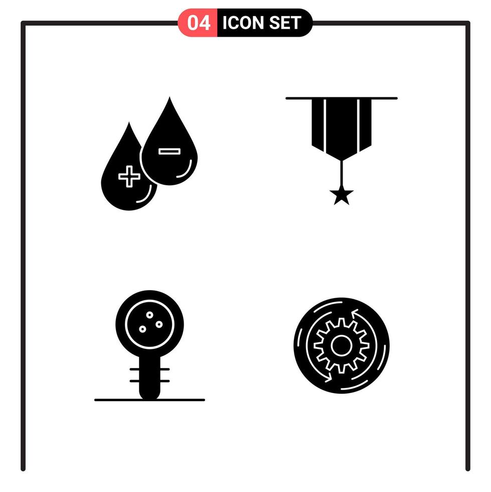 impostato di 4 solido stile icone per ragnatela e mobile glifo simboli per Stampa solido icona segni isolato su bianca sfondo 4 icona impostato vettore