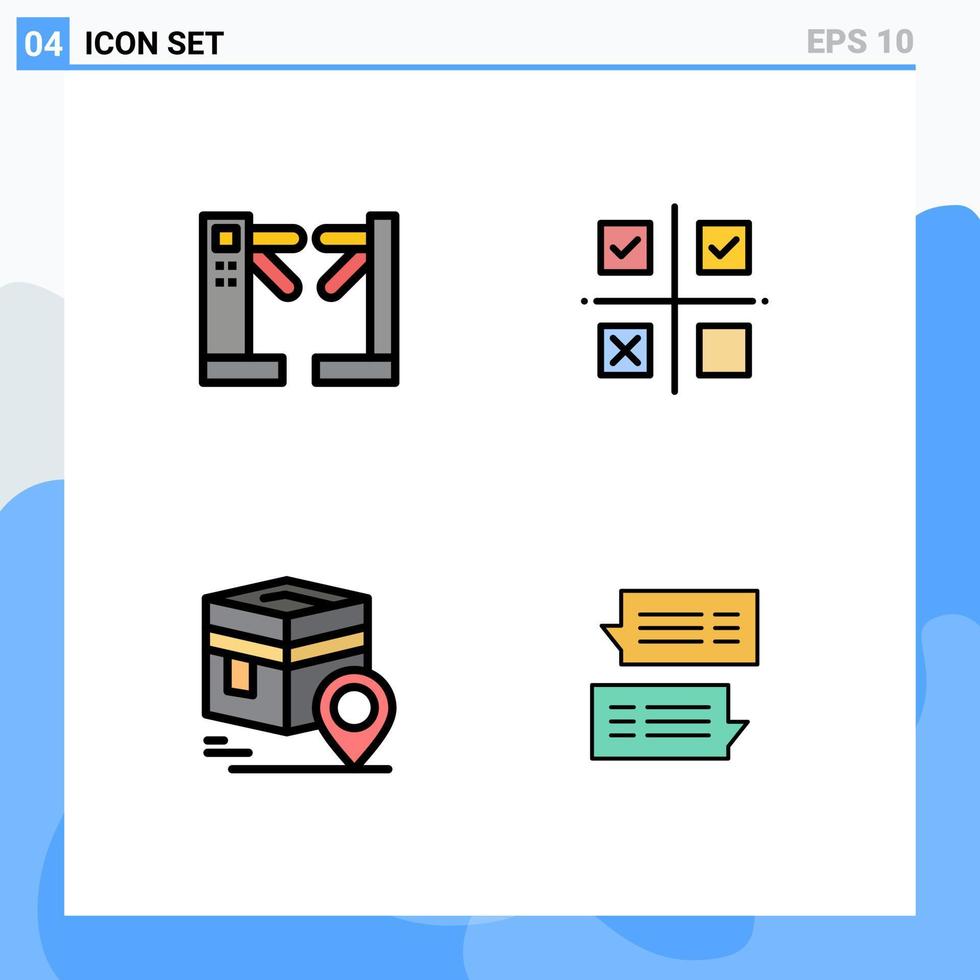 impostato di 4 moderno ui icone simboli segni per accesso khana metropolitana priorità perno modificabile vettore design elementi