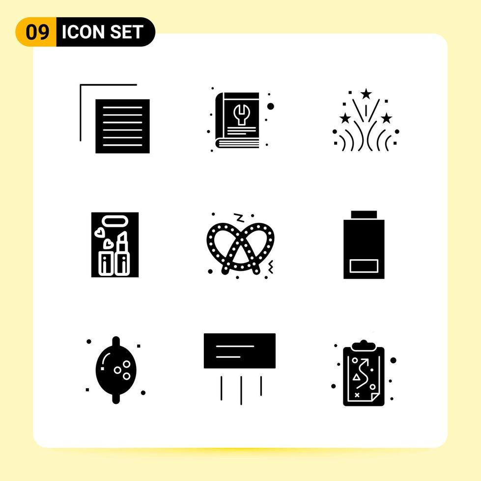 9 creativo icone per moderno sito web design e di risposta mobile applicazioni 9 glifo simboli segni su bianca sfondo 9 icona imballare vettore