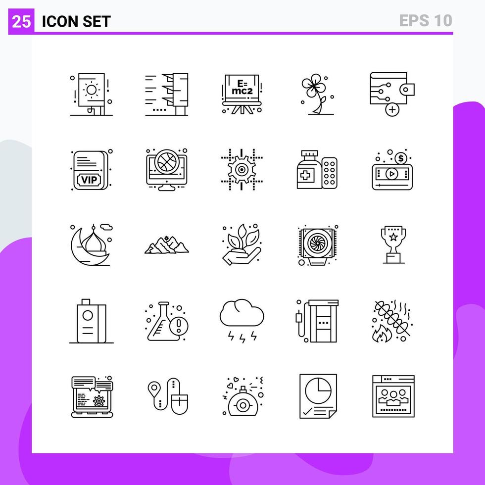 impostato di 25 icone nel linea stile creativo schema simboli per sito web design e mobile applicazioni semplice linea icona cartello isolato su bianca sfondo 25 icone vettore