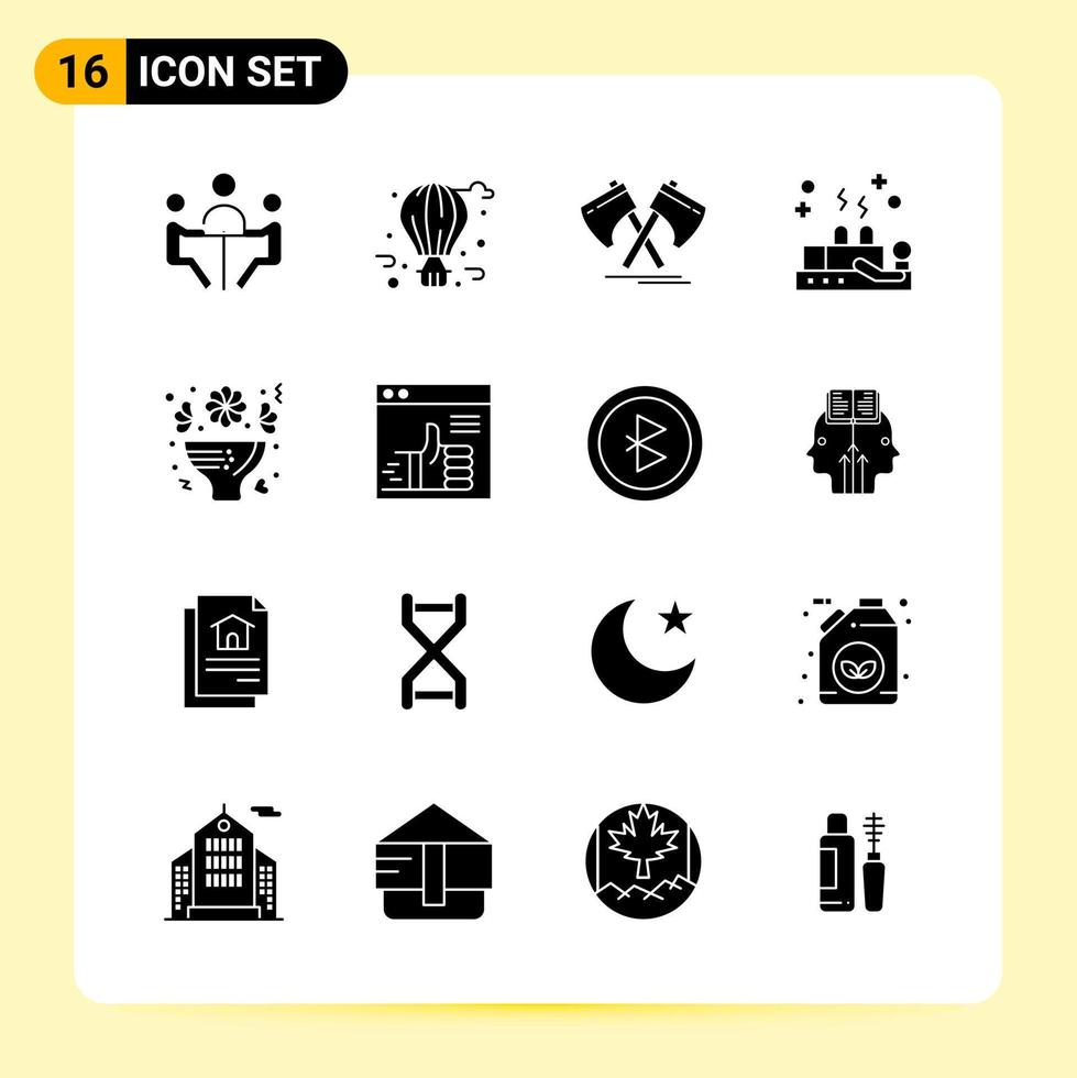 16 creativo icone per moderno sito web design e di risposta mobile applicazioni 16 glifo simboli segni su bianca sfondo 16 icona imballare vettore