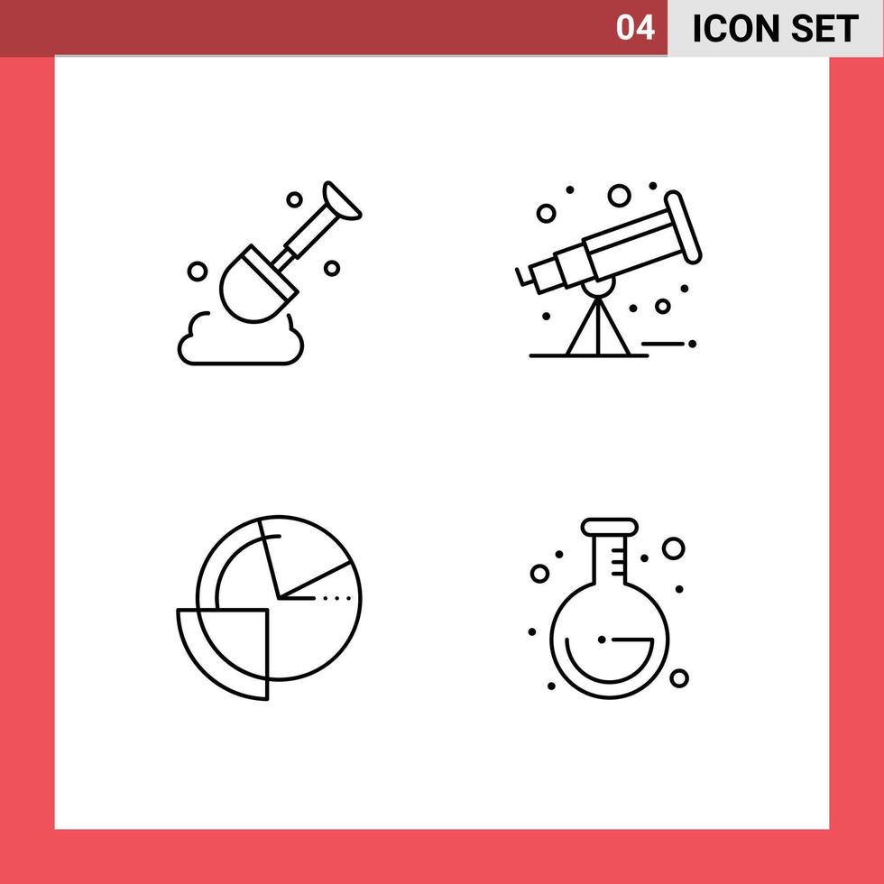 4 utente interfaccia linea imballare di moderno segni e simboli di costruzione diagramma astronomia analisi scuola modificabile vettore design elementi