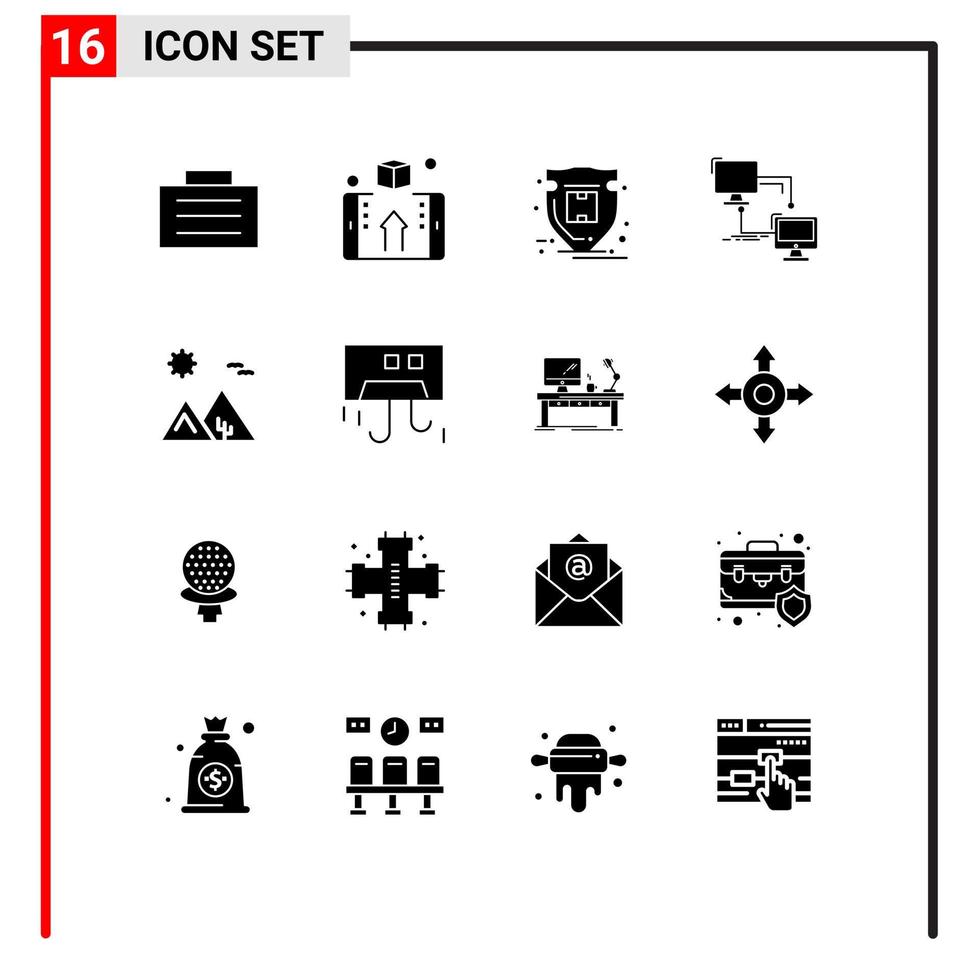 impostato di 16 moderno ui icone simboli segni per arabia sync pacchetto connessione Locale modificabile vettore design elementi