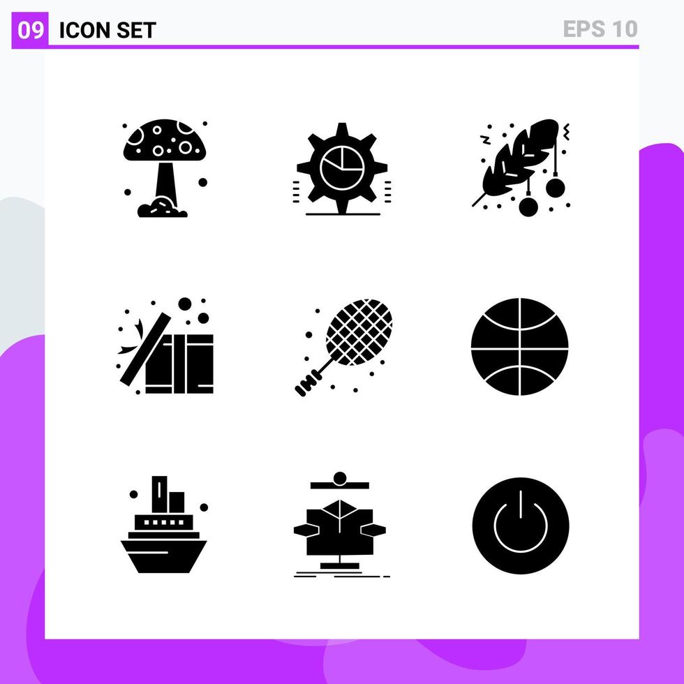 impostato di 9 icone nel solido stile creativo glifo simboli per sito web design e mobile applicazioni semplice solido icona cartello isolato su bianca sfondo 9 icone vettore