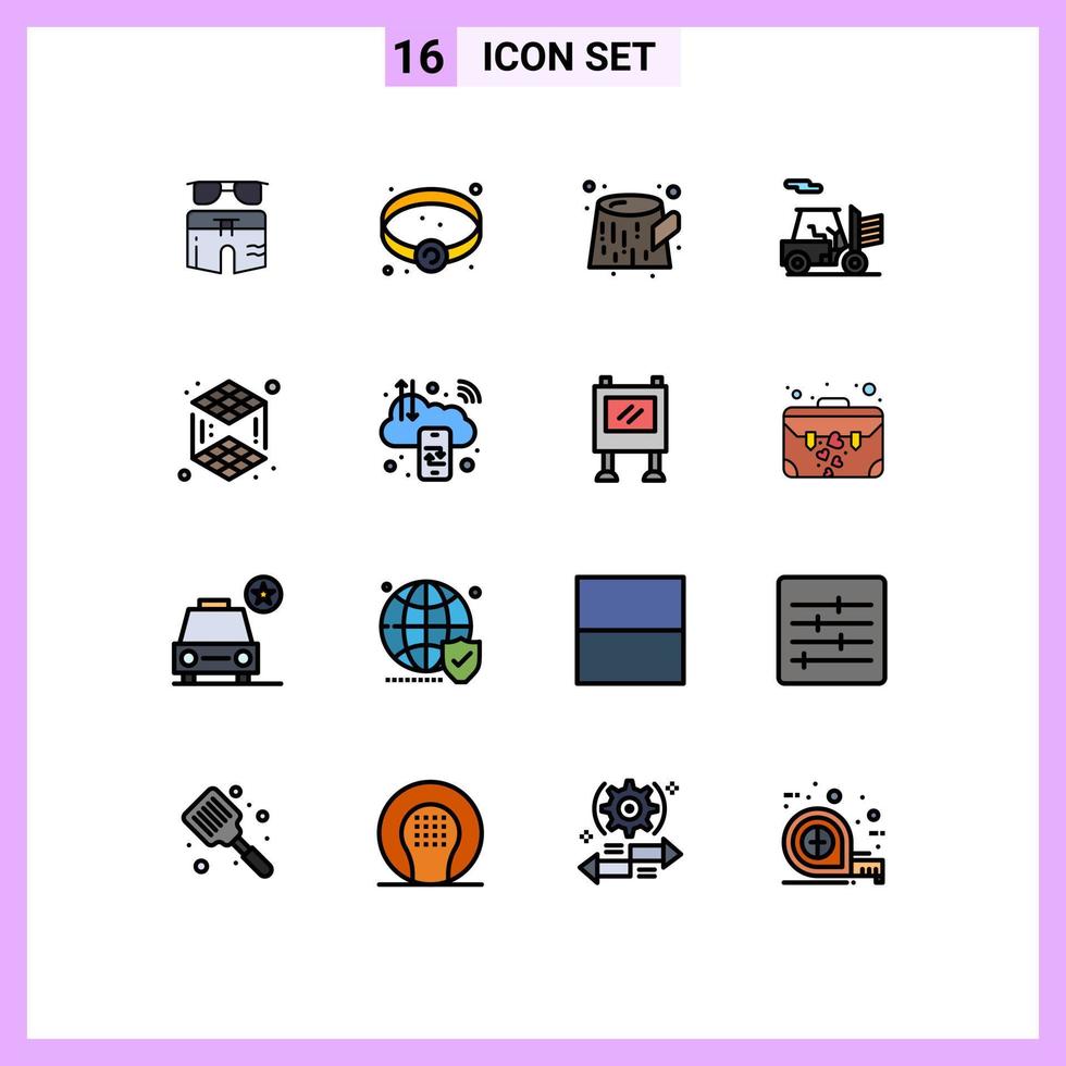 16 creativo icone moderno segni e simboli di attività commerciale stampa inquinamento cubo schema modificabile creativo vettore design elementi
