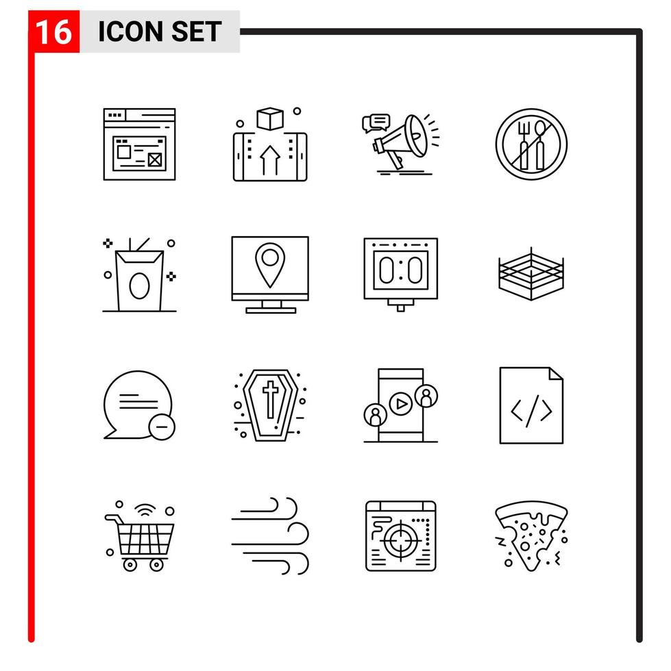 16 generale icone per sito web design Stampa e mobile applicazioni 16 schema simboli segni isolato su bianca sfondo 16 icona imballare vettore