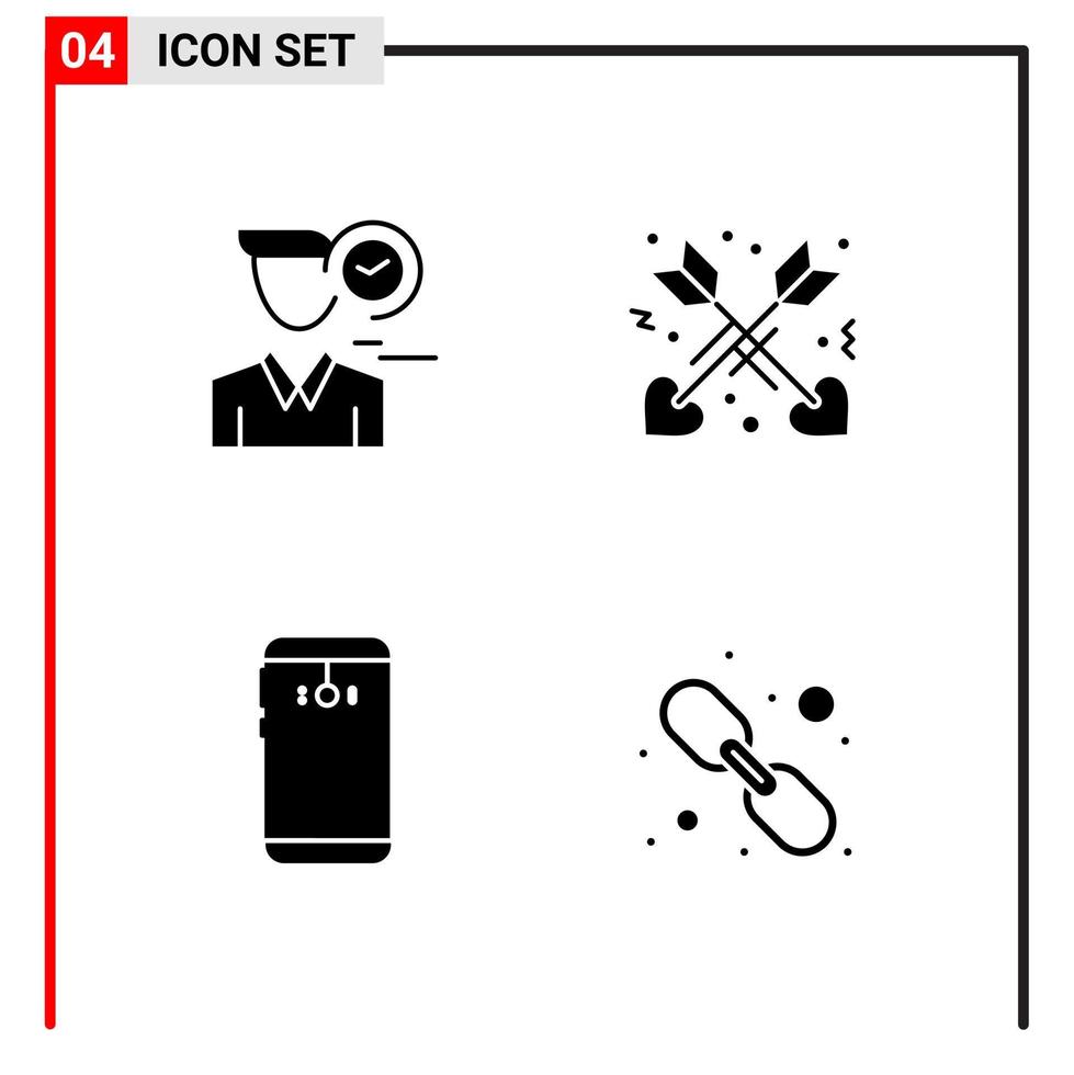 4 generale icone per sito web design Stampa e mobile applicazioni 4 glifo simboli segni isolato su bianca sfondo 4 icona imballare vettore