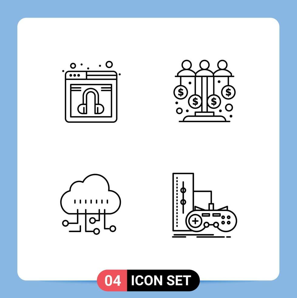 4 creativo icone moderno segni e simboli di Chiacchierare dati servizio investimento tecnologia modificabile vettore design elementi