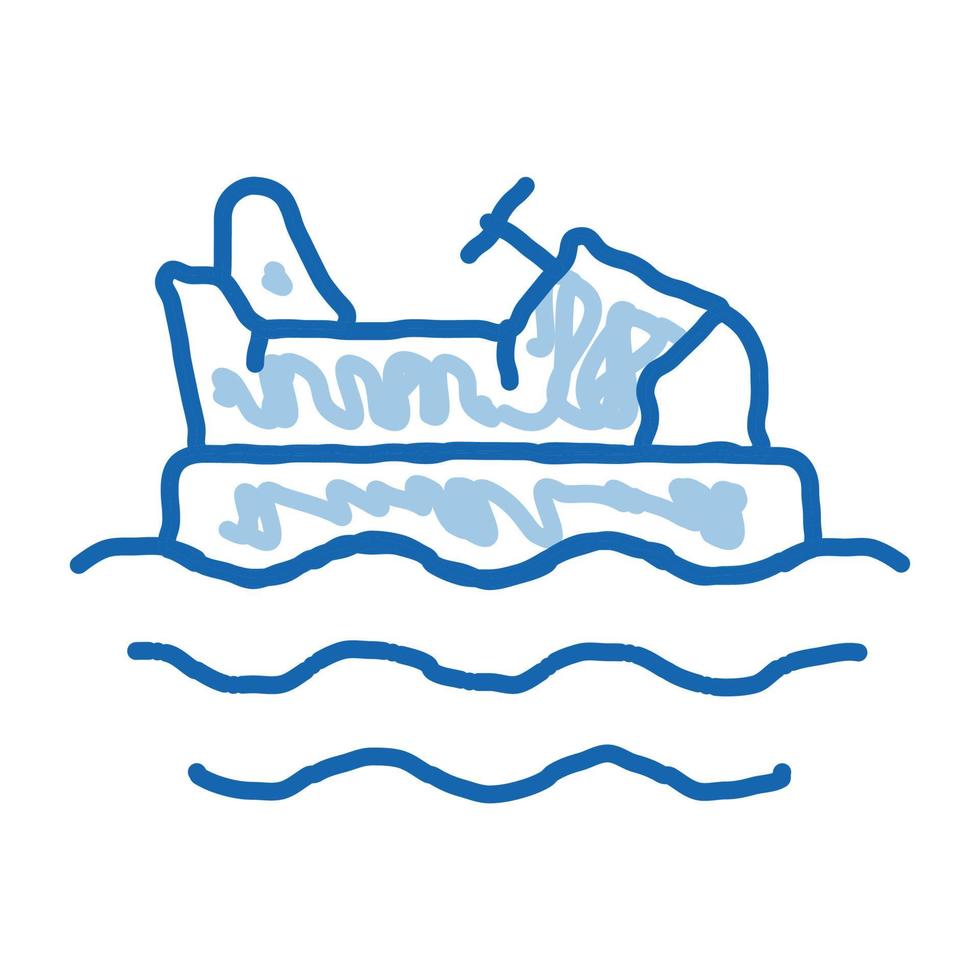 paraurti acqua macchina scarabocchio icona mano disegnato illustrazione vettore