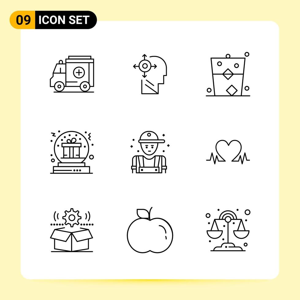 9 creativo icone per moderno sito web design e di risposta mobile applicazioni 9 schema simboli segni su bianca sfondo 9 icona imballare vettore
