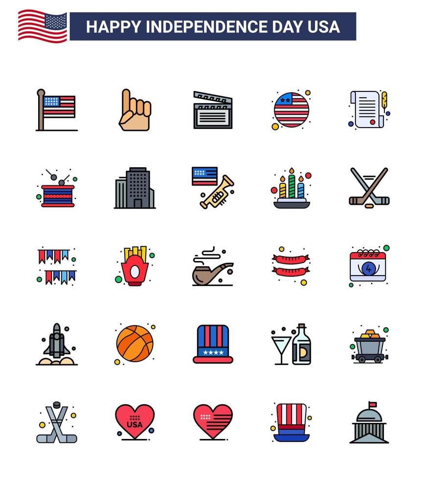 25 creativo Stati Uniti d'America icone moderno indipendenza segni e 4 ° luglio simboli di giorno carta americano internazionale bandiera nazione modificabile Stati Uniti d'America giorno vettore design elementi