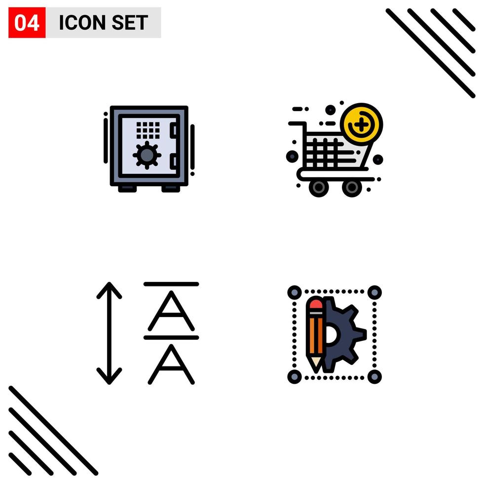 4 creativo icone moderno segni e simboli di banca principale sicuro nuovo articolo design modificabile vettore design elementi